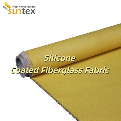 Grey Alkali Free Silicone Coated Fiberglass Fabric with 400 g/sqm Weight and 0.3 mm Thickness for Thermal Insulation