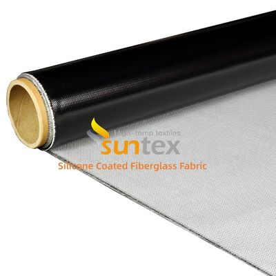 Alkali Free Water Repellent Silicone Coated Fiberglass Fabric with 50 m / 100 m Roll Length for High Temperature Resistance