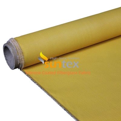 Alkali Free Water Repellent Silicone Coated Fiberglass Fabric with 50 m / 100 m Roll Length for Heat and Fire Resistance