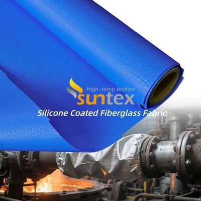 Double Sided Silicone Coated Fiberglass Fabric Welding Blanket with 50 m / 100 m Roll Length and Water Repellent Properties