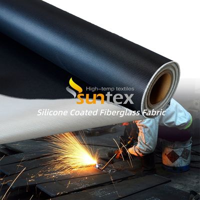 Double Sided Silicone Coated Fiberglass Fabric Welding Blanket with Temperature Resistance -50°C to 500°C and 50 m / 100 m Roll Length