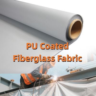 Waterproof PU Coated Fiberglass Fabric with 460 g/sqm Weight 0.41 mm Thickness and 1800C Temperature Resistance