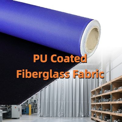 Heat Resistant PU Coated Fiberglass Fabric with 460 g/sqm Weight 0.41 mm Thickness and 1m to 1.55m Width Options