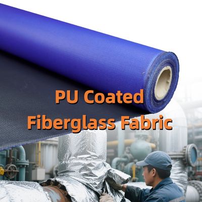 Waterproof PU Coated Fiberglass Fabric with 460 g/sqm Weight 0.41 mm Thickness and 1800C Temperature Resistance