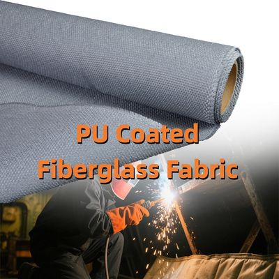 High Silica Coated E-Glass PU Coated Fiberglass Fabric with 1m to 1.55m Width for Fireproof Applications