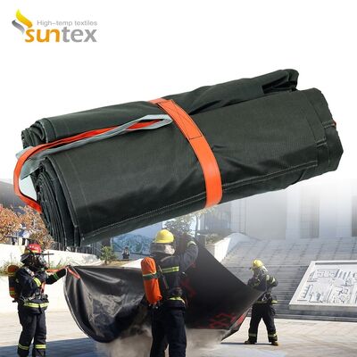 Gray EV Car Fire Blanket with 550℃/1000℃ Thermal Resistance and Oxygen Deprivation for Fire Pit Mat Safety