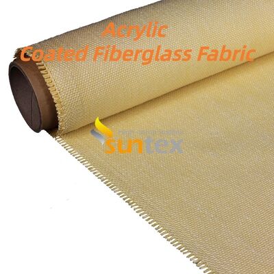 16oz Acrylic Coated Fire Resistant Fiberglass Fabric with 550 Degree C Temperature Resistance and Reduced Toxic Smoke