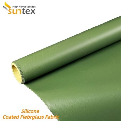 Fireproof Waterproof Silicone Coated Fiberglass Fabric 850g/m2 High Silica Fiberglass Cloth for High Temperature Resistance