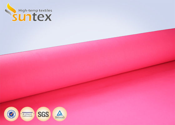 Red 0.4mm Fire Resistant Fiberglass Fabric with Acrylic Coating for 550 Degree C Temperature Resistance and Easy Sewing