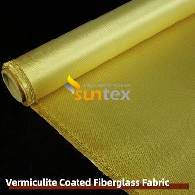Vermiculite Coated High Temperature Fiberglass Cloth Suitable For Welding Blankets Fire Barriers And High Temperature Insulation Applications