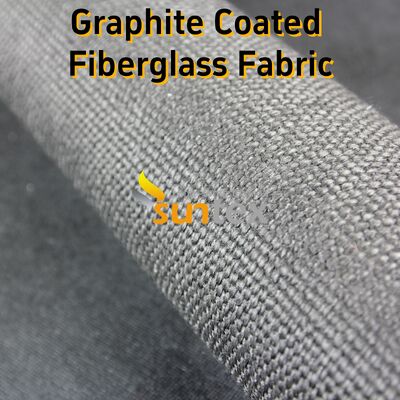 Graphite Coated Fiberglass Fabric with 750℃ Temperature Resistance Abrasion Resistant Black Plain Weave for Industrial Applications