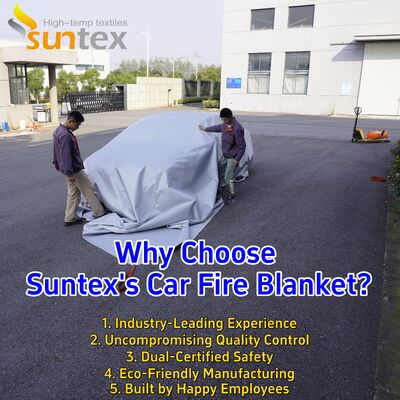 550℃/1000℃ Thermal Resistance Gray EV Car Fire Blanket with Oxygen Deprivation for Fire Pit Mat