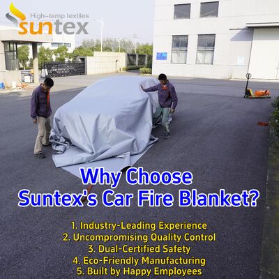 EV Car Fire Blanket with 550℃/1000℃ Thermal Resistance for Oxygen Deprivation and Gray Color Fire Pit Mat