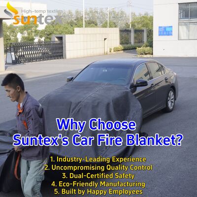 6m X 8m Large Size EV Car Fire Blanket with 550℃/1000℃ Thermal Resistance and Oxygen Deprivation