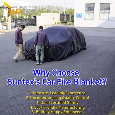 Gray EV Car Fire Blanket with 550℃/1000℃ Thermal Resistance for Oxygen Deprivation Fire Safety