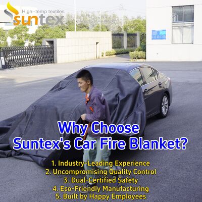 Gray EV Car Fire Blanket with 550℃/1000℃ Thermal Resistance for Oxygen Deprivation Fire Safety