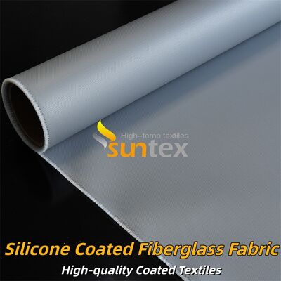 Durable Silicone Coated Fiberglass Fabric Grey Double Sided Fire Retardant Material Ideal For Thermal Insulation And Protective Curtains