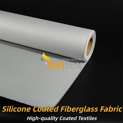 Durable Double Sided Grey Color Silicone Coated Fiberglass Fabric with Temperature Resistance -50°C to 500°C for Industrial Insulation and Fire Retardant Applications