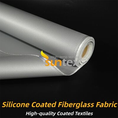 High Temperature Resistant Double Sided Grey Silicone Coated Fiberglass Fabric for Fire Retardant Industrial Curtains