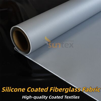 High Strength Silicone Coated Fiberglass Fabric Grey Color Double Sided Fire Retardant Fabric for Insulation and Safety Curtains