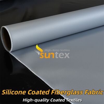 High Temperature Resistant Double Sided Grey Silicone Coated Fiberglass Fabric for Fire Retardant Industrial Curtains