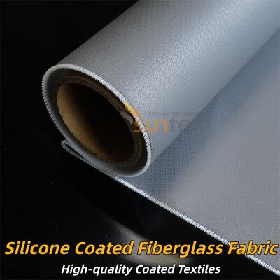 Fire Retardant Silicone Coated Fiberglass Fabric Double Sided Grey Color Curtain Fabric for Industrial Thermal Insulation and Safety