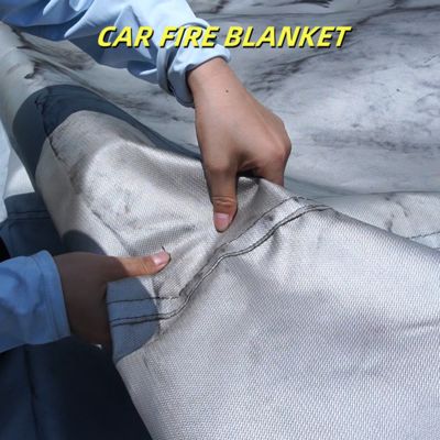 Gray EV Car Fire Blanket Heat Resistant 550℃ to 1000℃