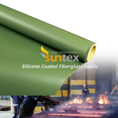 Alkali Free Silicone Coated Fiberglass Fabric with 1 / 1.2 / 1.5 Meter Width and 50 m / 100 m Roll Length