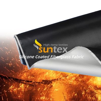 Double Sided Silicone Coated Fiberglass Fabric Welding Blanket with 50 m / 100 m Roll Length and Water Repellent Properties