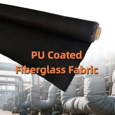 Chemical Resistant PU Coated Fiberglass Fabric 460 g/sqm 0.41 mm Fireproof Heat Resistance