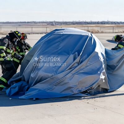 بطانية احتراق سيارة الطوارئ المدمجة بمقاومة حرارية 550 درجة مئوية/1000 درجة مئوية وحرمان الأكسجين لقمع الحرائق