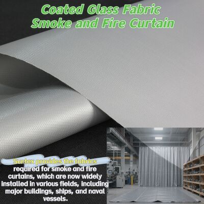 EN-13501 نسيج ستارة الحريق المعتمد مع مقاومة درجة حرارة 550 درجة مئوية ومطلي بالسيليكون للحماية من الحريق