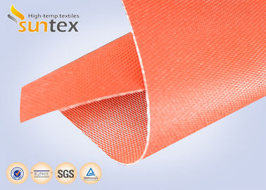32oz Red Silicone Rubber Coated Fiberglass Cloth For Welding Blanket Fireproofing Textiles