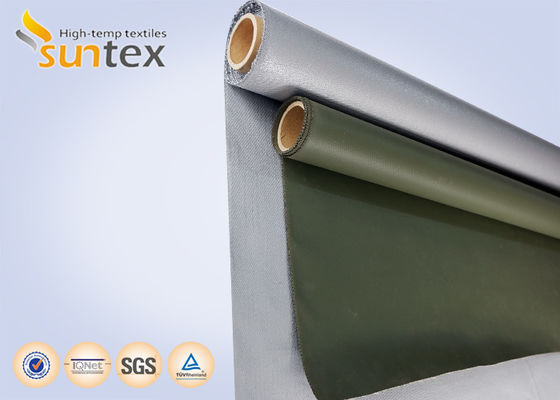 قماش فايبر جلاس رمادي مطلي بالسيليكون - المادة الخارجية لسترة العزل