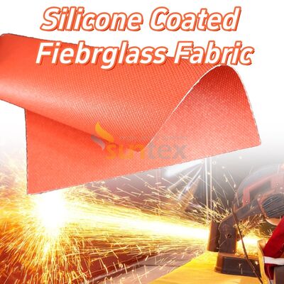 0.45mm Thickness Silicone Coated Fiberglass Fabric Heat-Resistant Anti-tear Fireproof Cloth for Industrial Insulation
