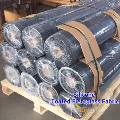 قماش فايبر جلاس مطلي بالسيليكون مقاوم للماء ومقاوم للحريق مع مقاومة لدرجات الحرارة العالية للتطبيقات الصناعية