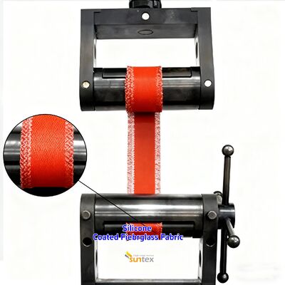 قماش زجاجي مغلف بالسيليكون مقاوم للحريق ودرجات الحرارة العالية ومقاوم للتمزق للتطبيقات الصناعية