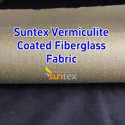 750℃ Temperature Resistance 1070gsm Heavy Weight Vermiculite Coated High Silica Fiberglass Fabric with Excellent Abrasion Resistance for Welding Blankets