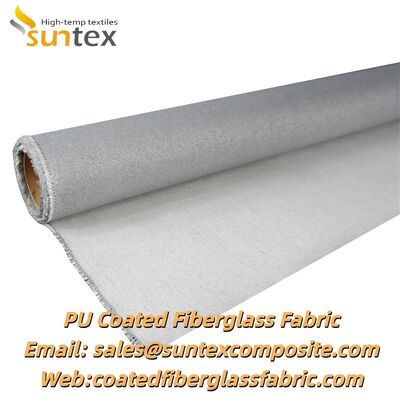 Fire Resistant Cloth PU Coated Fiberglass Fabric with 550℃ Temperature Resistance and Silver Grey Color