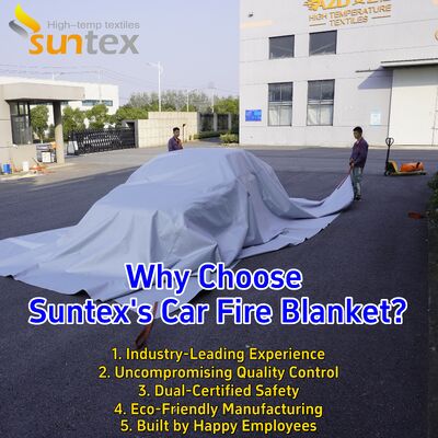 EV Car Fire Blanket with 550℃/1000℃ Thermal Resistance for Oxygen Deprivation and Gray Color Fire Pit Mat