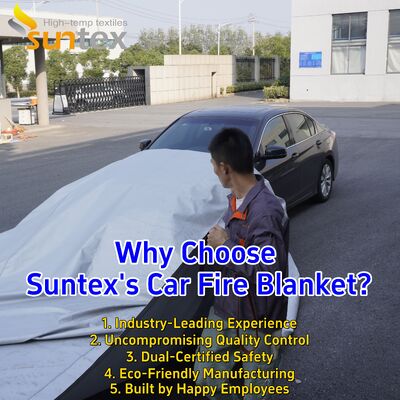 100% Fiberglass EV Car Fire Blanket with 550℃/1000℃ Thermal Resistance and Oxygen Deprivation for Lithium-Ion Battery Safety