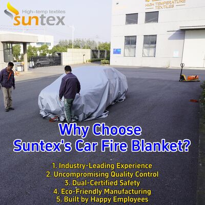 6x8 Gray EV Car Fire Blanket with 550℃/1000℃ Thermal Resistance and Oxygen Deprivation for Electric Vehicles