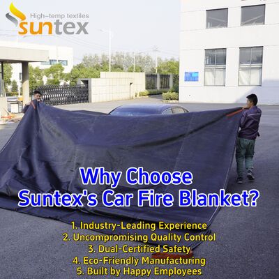 Customized Size EV Car Fire Blanket with 550℃/1000℃ Thermal Resistance and Oxygen Deprivation for Lithium-Ion Battery Safety