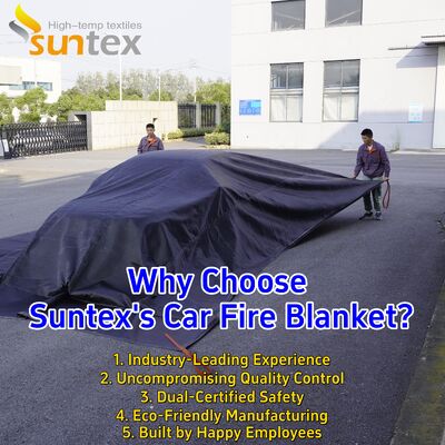 بطانية الحريق للسيارات Suntex EV مع 550 °C/1000 °C مقاومة حرارية لحرمان الأكسجين ومراقبة الحرائق ببطارية ليثيوم أيون المحمولة