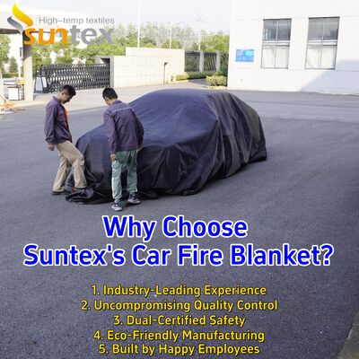 Custom Gray EV Car Fire Blanket with 550℃/1000℃ Thermal Resistance for Oxygen Deprivation Fire Control