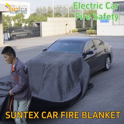 Wholesale Suntex Grey 6*8m High-Temperature Silicone Coated Fiberglass Fire Blanket for Electric car