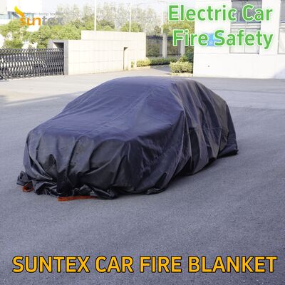 Wholesale Suntex Grey 6*8m High-Temperature Silicone Coated Fiberglass Fire Blanket for Electric car