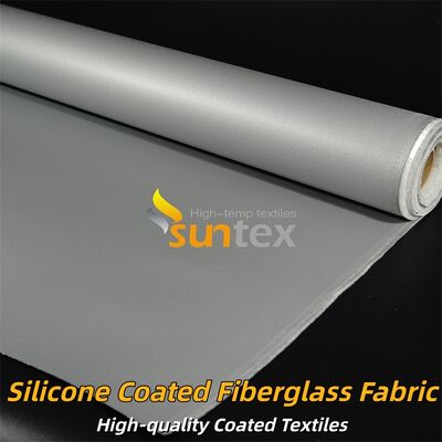 High Temperature Resistant Double Sided Grey Silicone Coated Fiberglass Fabric for Fire Retardant Industrial Curtains