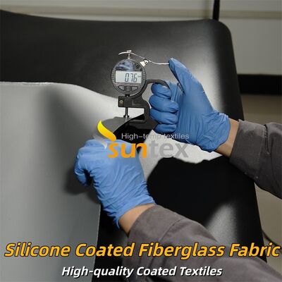 Durable Double Sided Grey Color Silicone Coated Fiberglass Fabric with Temperature Resistance -50°C to 500°C for Industrial Insulation and Fire Retardant Applications