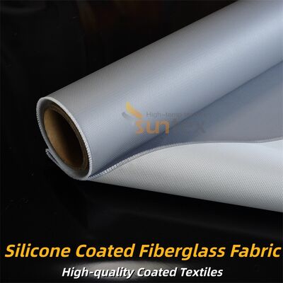 Durable Double Sided Grey Color Silicone Coated Fiberglass Fabric with Temperature Resistance -50°C to 500°C for Industrial Insulation and Fire Retardant Applications